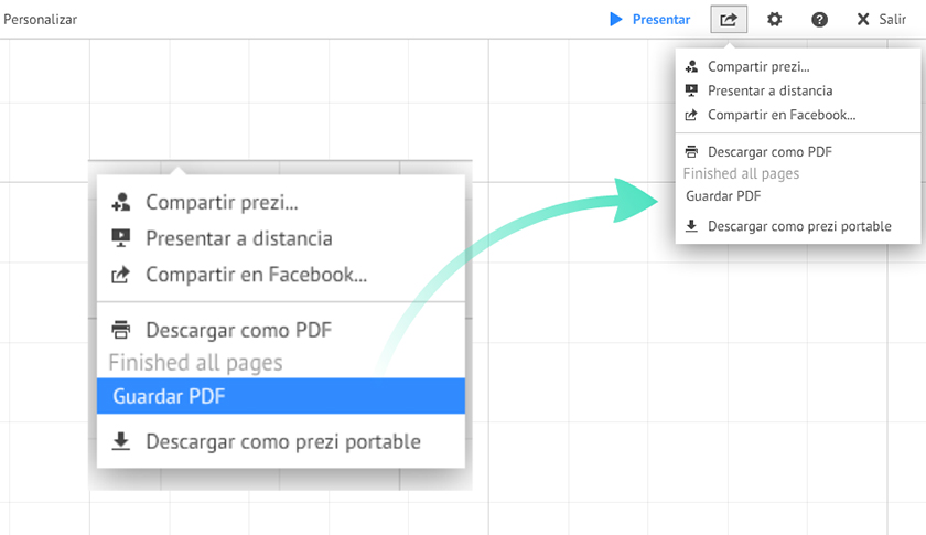Cómo guardar un prezi como PDF  Support  Prezi  Support